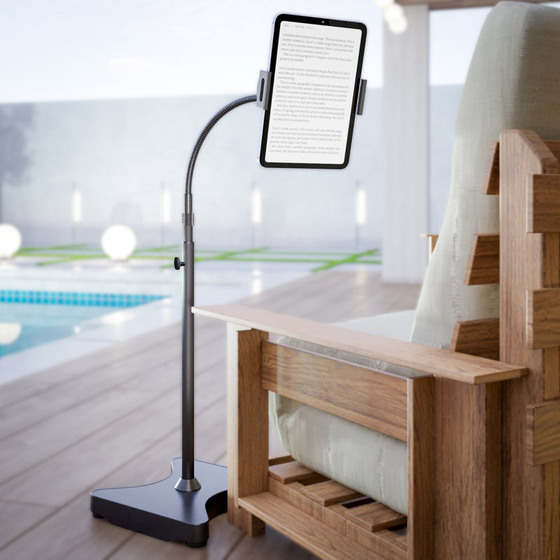 Load image into Gallery viewer, REFURBISHED LEVO Gooseneck Tablet Floor Stand WITHOUT Casters