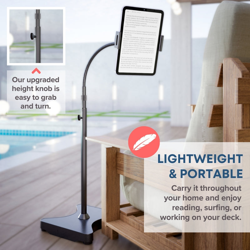 Load image into Gallery viewer, REFURBISHED LEVO Gooseneck Tablet Floor Stand WITHOUT Casters