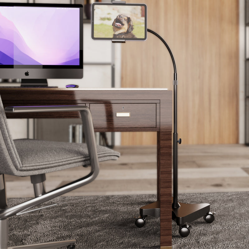 Load image into Gallery viewer, REFURBISHED - LEVO Gooseneck Tablet Floor Stand WITH Casters (Copy)