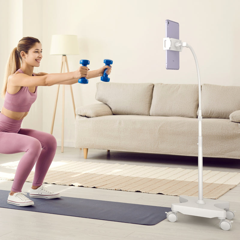 Load image into Gallery viewer, REFURBISHED - LEVO Gooseneck Tablet Floor Stand WITH Casters (Copy)