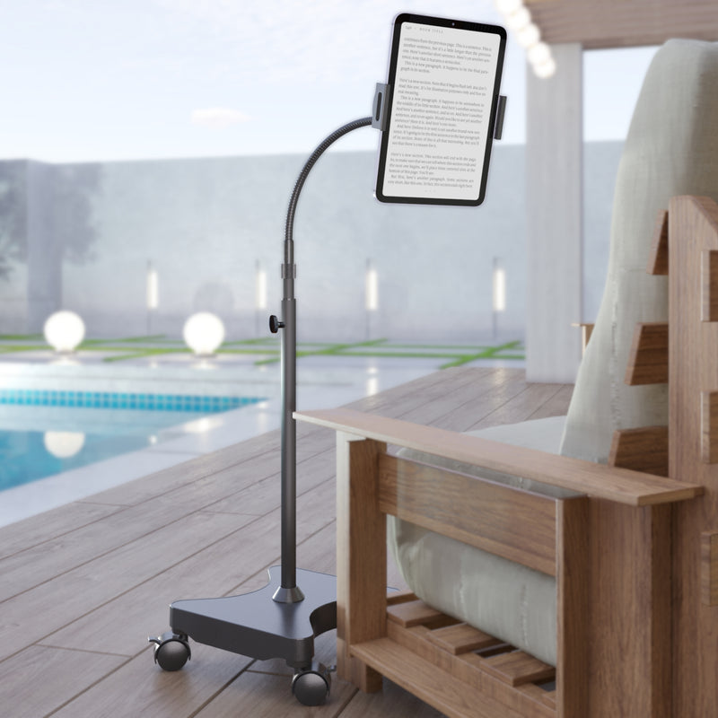 Load image into Gallery viewer, REFURBISHED - LEVO Gooseneck Tablet Floor Stand WITH Casters (Copy)