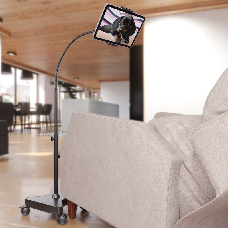 Load image into Gallery viewer, REFURBISHED - LEVO Gooseneck Tablet Floor Stand WITH Casters (Copy)