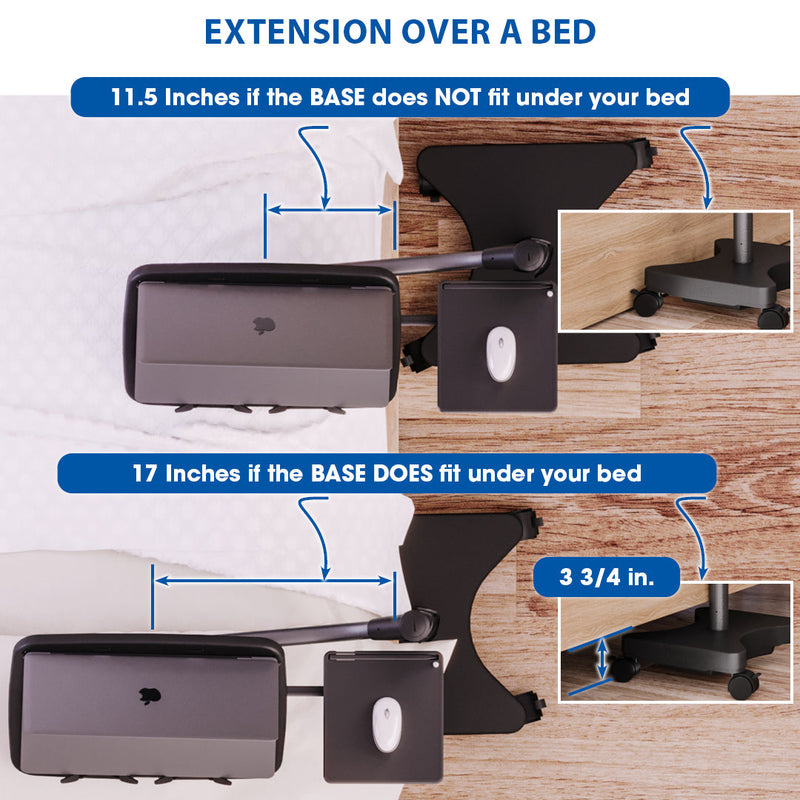 Load image into Gallery viewer, PRIOR MODEL LEVO G2 Deluxe Rolling Laptop Stand WITH Mouse Tray 22761
