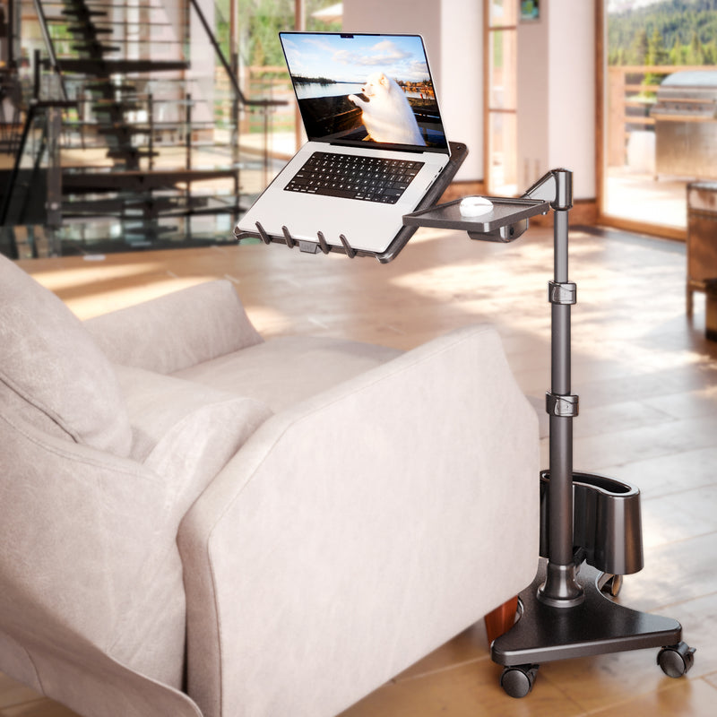 Load image into Gallery viewer, REFURBISHED LEVO G2 Deluxe Rolling Laptop Stand WITH Mouse Tray 33801