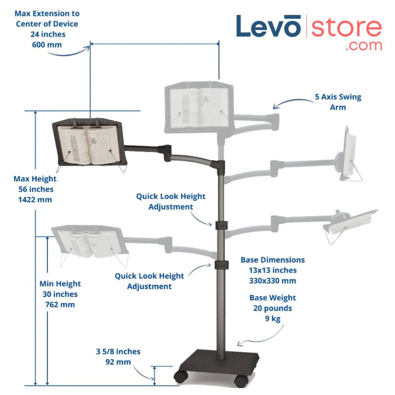 Load image into Gallery viewer, LEVO G2 Book Holder Floor Stand