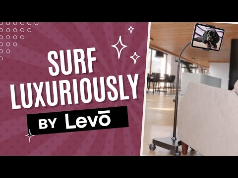 Load and play video in Gallery viewer, REFURBISHED - LEVO Gooseneck Tablet Floor Stand WITH Casters (Copy)