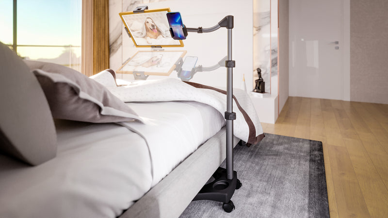Load image into Gallery viewer, LEVO G2 V16 Rolling Tablet Stand Cart - WITH PHONE MOUNT
