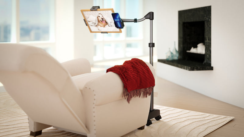 Load image into Gallery viewer, LEVO G2 V16 Rolling Tablet Stand Cart - WITH PHONE MOUNT
