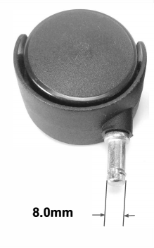 Caster - 2 inch - 8mm D Stem - For SOME LEVO G2 BOOK and TABLET Floor Stands -Please read product summary before ordering