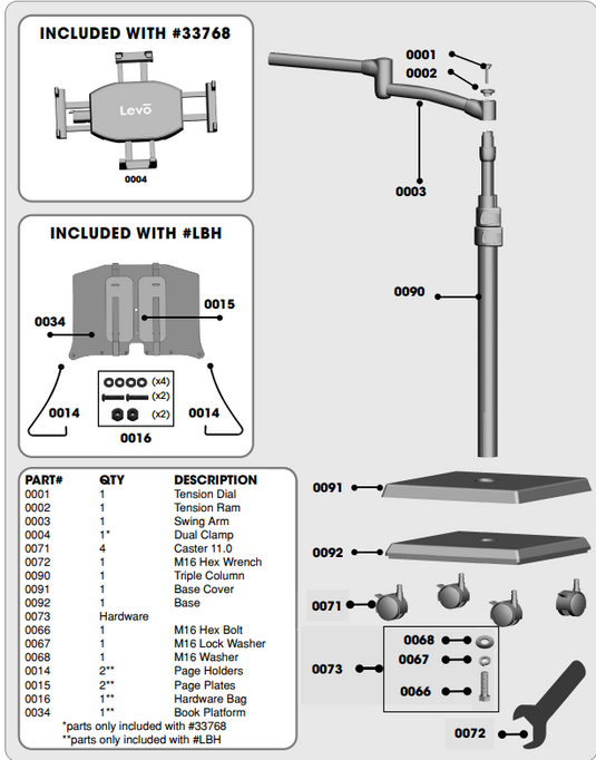 Heavy Base - Square - M16 Bolt Style - for 33768, LBH