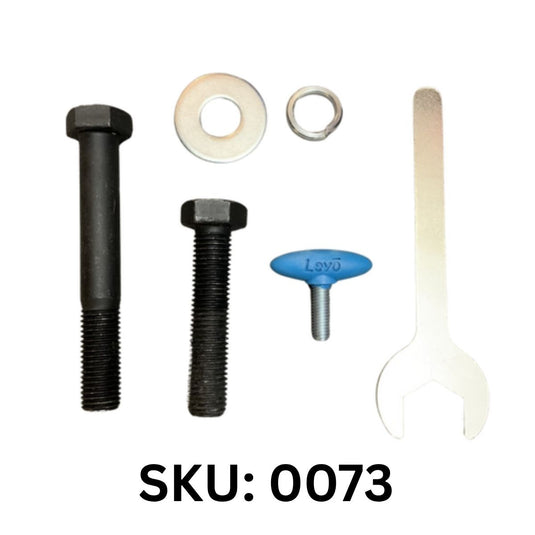 Hardware For Most LEVO Stands: Includes M16 x 70mm Bolt, M16 x 100mm Bolt, Washers, Wrench, & LEVO Knob for Laptop Platform Shaft.