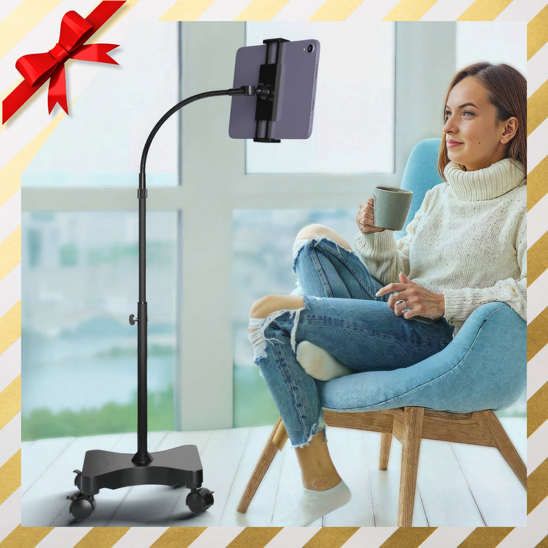 Load image into Gallery viewer, NEW - LEVO Gooseneck Tablet Floor Stand WITH Casters
