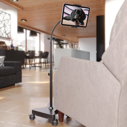 REFURBISHED - LEVO Gooseneck Tablet Floor Stand WITH Casters (Copy)