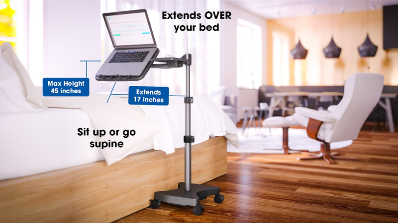 Load image into Gallery viewer, REFURBISHED LEVO G2 Deluxe Rolling Laptop Stand WITH Mouse Tray
