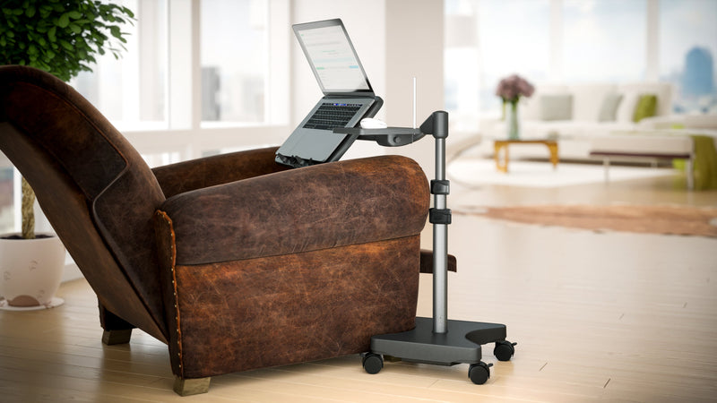 Load image into Gallery viewer, REFURBISHED LEVO G2 Deluxe Rolling Laptop Stand WITH Mouse Tray
