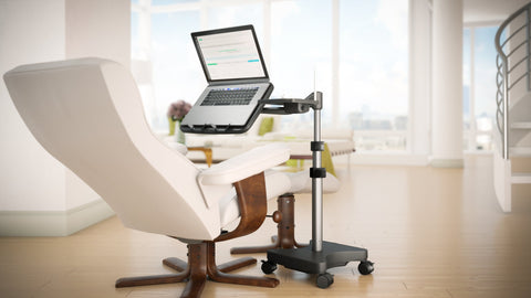 REFURBISHED LEVO G2 Deluxe Rolling Laptop Stand WITH Mouse Tray