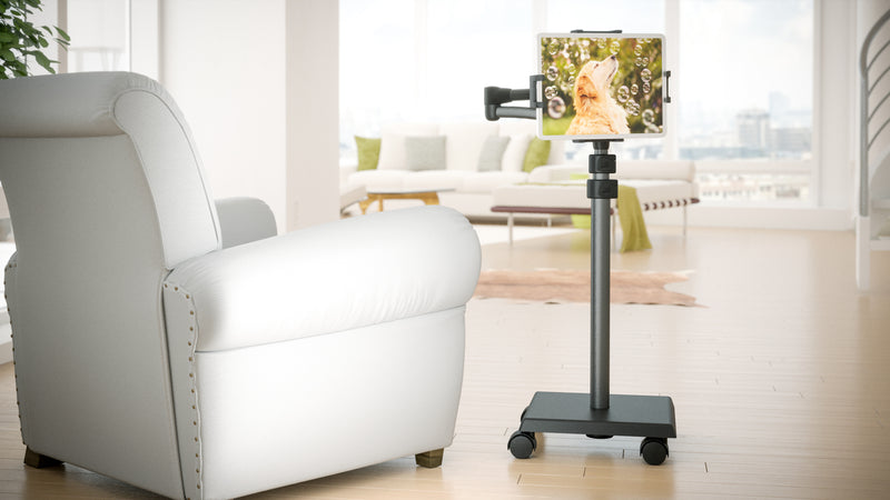 Load image into Gallery viewer, LEVO G2 Deluxe Tablet Floor Stand for all iPad, Kindle, Fire, Android, Samsung, Lenovo, Google, and Kids Tablets
