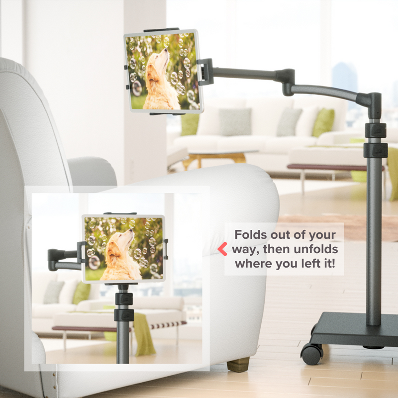 Load image into Gallery viewer, REFURBISHED LEVO G2 Deluxe Tablet Floor Stand - Gunmetal Black
