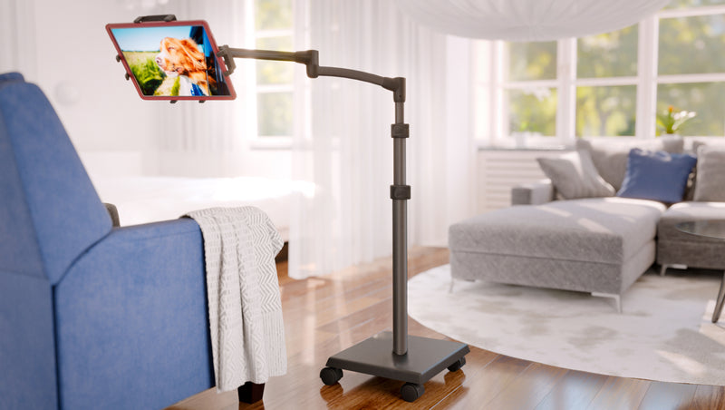 Load image into Gallery viewer, LEVO G2 Deluxe Tablet Floor Stand for all iPad, Kindle, Fire, Android, Samsung, Lenovo, Google, and Kids Tablets
