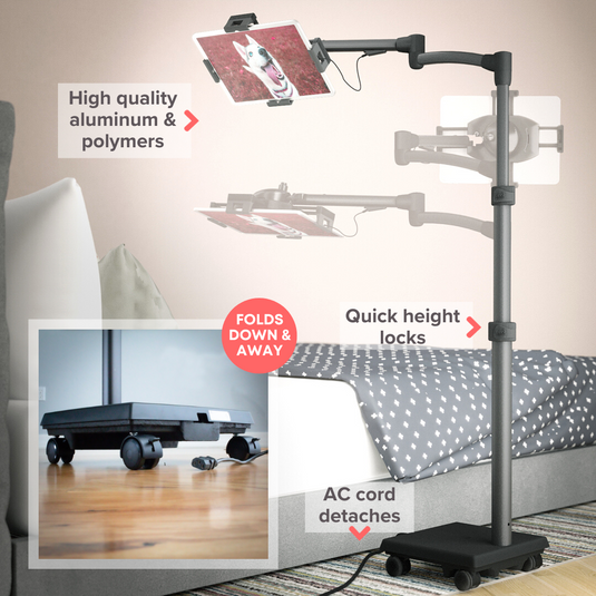 LEVO G2 Commercial Tablet Cart / Stand with 60 Watt USB-C Charging Port