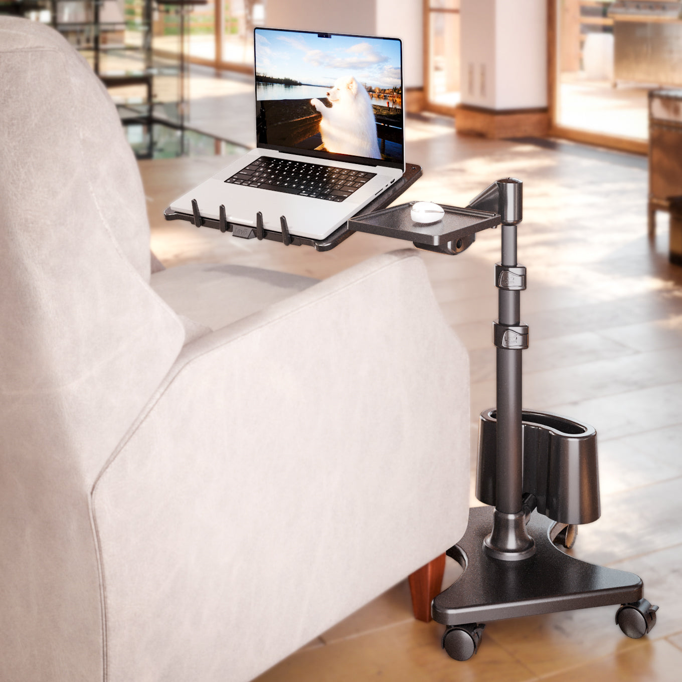 LEVO G2 Rolling Laptop Workstation Stand Cart Desk