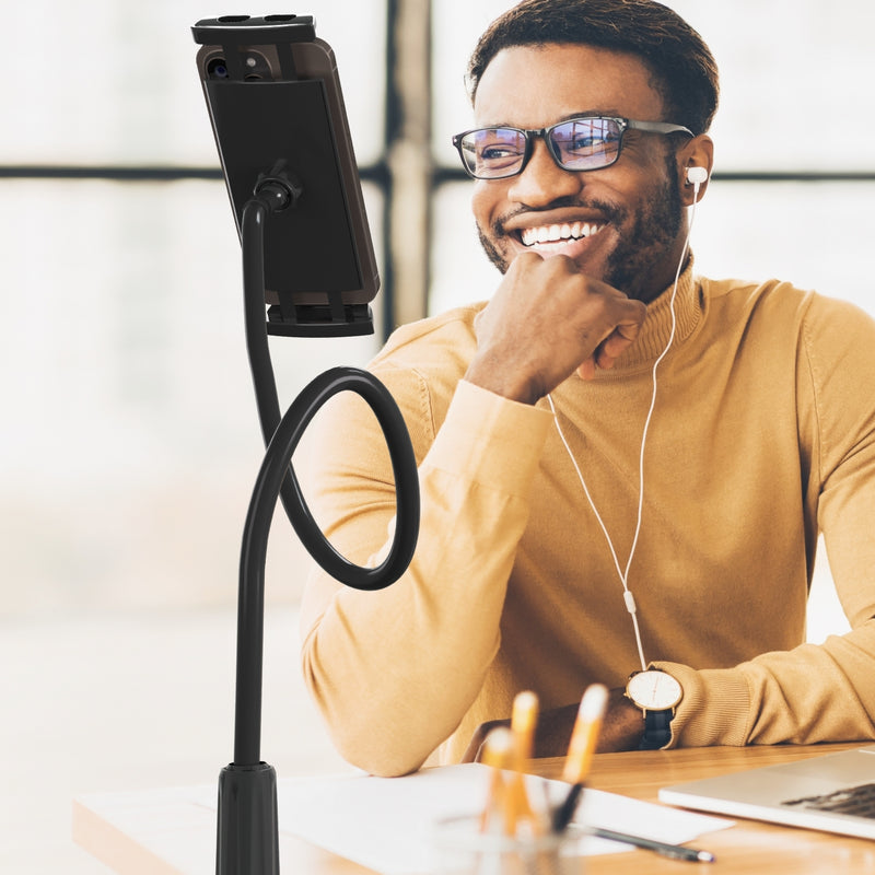 Load image into Gallery viewer, LEVO Clamp-on Gooseneck Tablet Holder – Phone and Tablet Mount

