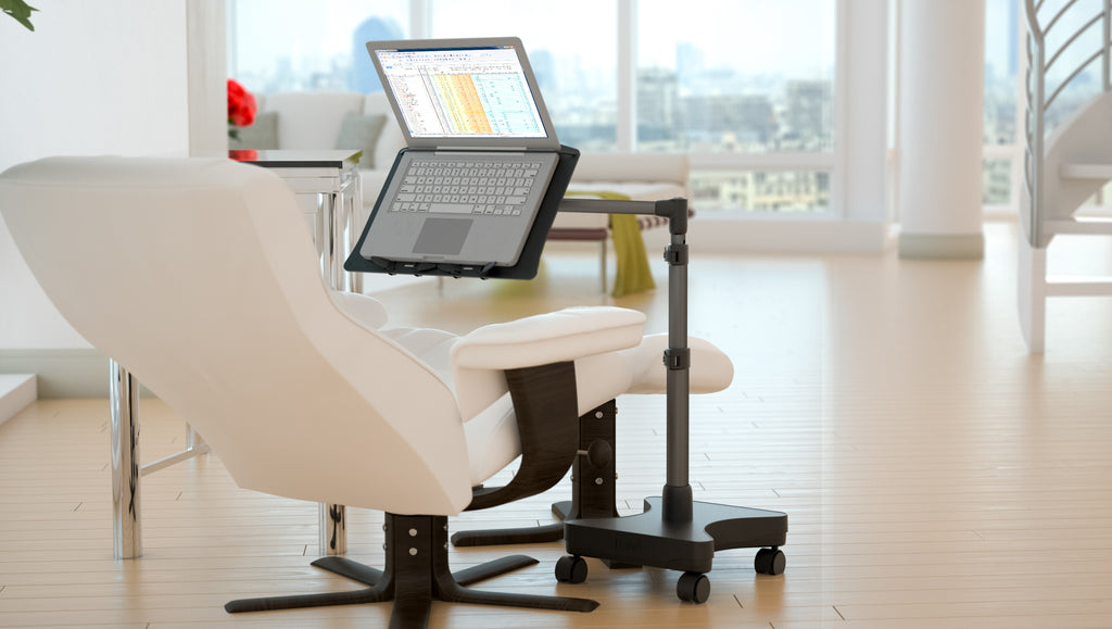 LEVO Rolling Laptop Workstation Stand - Refurbished - Mouse Tray Sold Separately