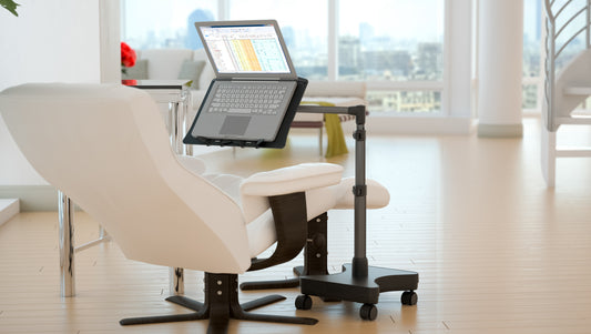 Use the LEVO Rolling Laptop Workstation Stand to work while lying back in your favorite reclining chair. 