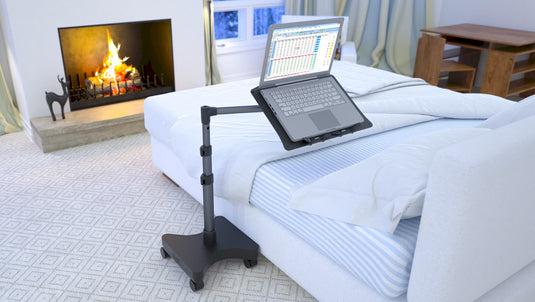Use the LEVO Rolling Laptop Workstation Stand to work lying down comfortably, even from your bed.